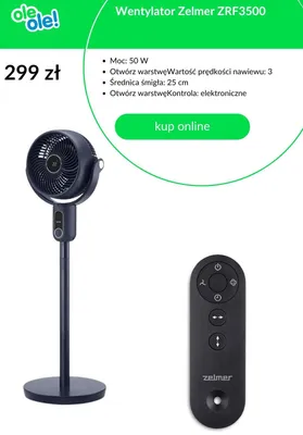 Wentylator Zelmer ZRF3500 promocja w OleOle!
