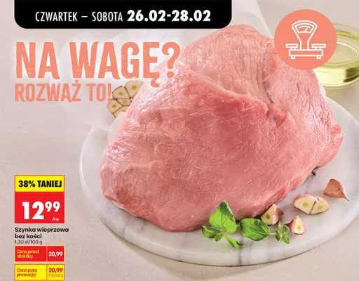 Szynka wieprzowa bez kości promocja w Biedronka