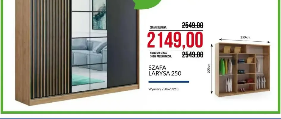 Szafa Larysa 250 promocja w Abra Meble