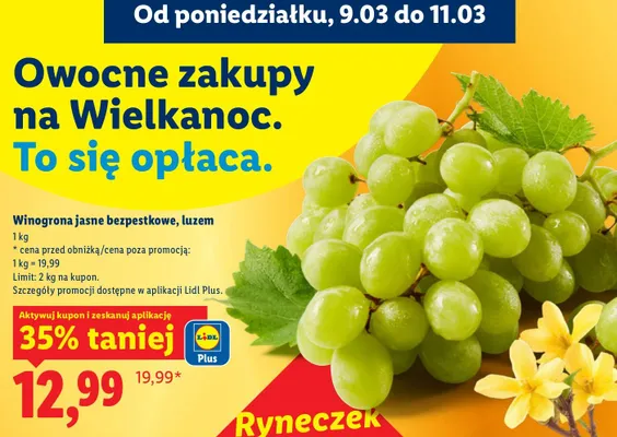 Winogrona bezpestkowe promocja w Lidl