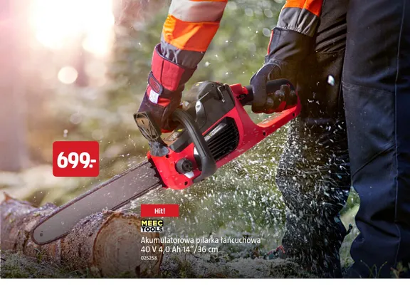 Akumulatorowa pilarka łańcuchowa Meec Tools promocja w Jula