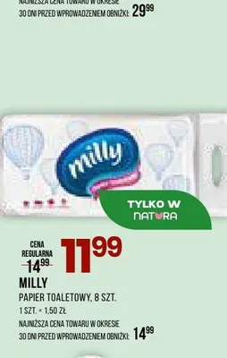 Papier toaletowy Milly promocja w Drogerie Natura