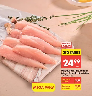 Polędwiczki z kurczaka Mega Paka Kraina Mięs promocja w Biedronka