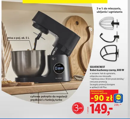 Robot kuchenny Silvercrest czarny promocja w Lidl