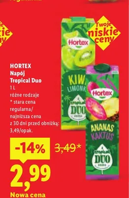 Napój Tropical Duo Hortex promocja w Lidl