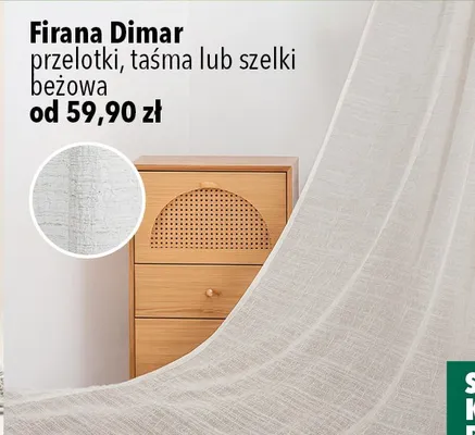 Firana przelotki beżowa Dimar promocja w Biedronka Home