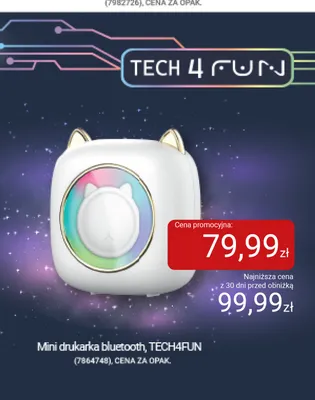 Mini drukarka bluetooth TECH4FUN promocja w Smyk