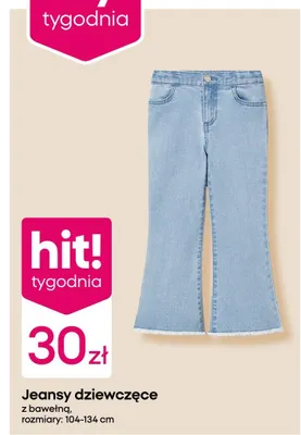 Jeansy dziewczęce z bawełną promocja w Pepco