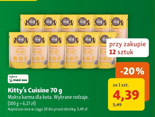 Mokra karma dla kota Kitty's Cuisine promocja w MAXI ZOO
