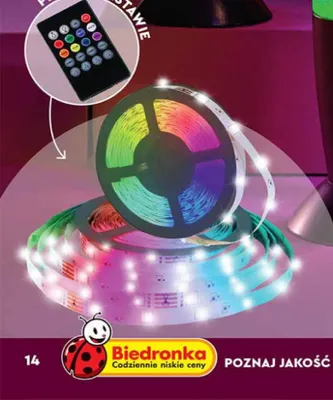 Taśma muzyczna LED RGB promocja w Biedronka