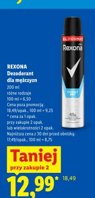 Dezodorant dla mężczyzn Rexona Cobalt Dry promocja w Lidl