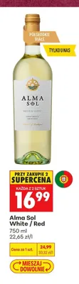 Wino białe półsłodkie Alma Sol White promocja w Biedronka