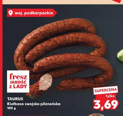 Kiełbasa swojska pilzneńska Taurus promocja w Kaufland