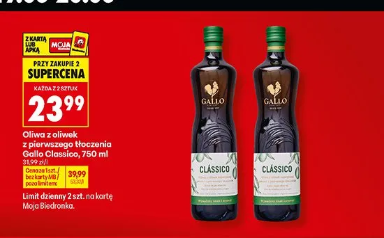 Oliwa z oliwek Gallo Classico promocja w Biedronka