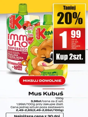 Mus owocowy Kubuś promocja w Supeco