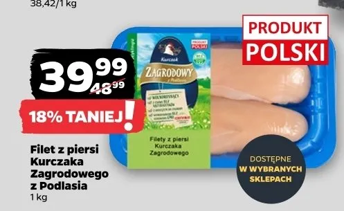 Filet z piersi kurczaka Zagrodowego z Podlasia promocja w Netto