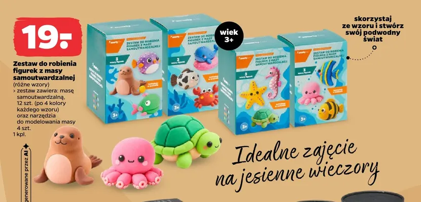 Zestaw do robienia figurek z masy samoutwardzalnej promocja w Netto