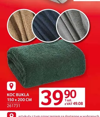 Koc bukla 150x200 cm promocja w Selgros