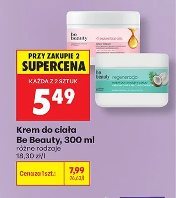 Krem do ciała Be Beauty 4 Essential Oils promocja w Biedronka