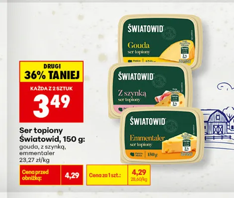 Ser topiony Światowid z szynką promocja w Biedronka