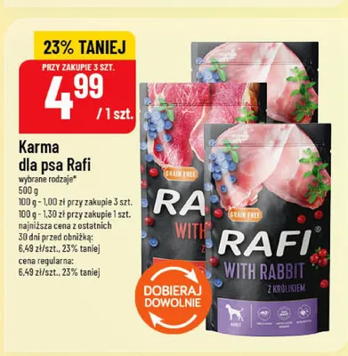 Karma dla psa z królikiem Rafi promocja w POLOmarket