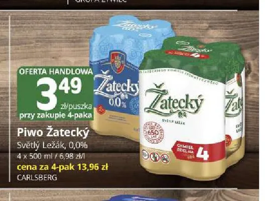Piwo Žatecký Světlý Ležák 4-pak promocja w Marketvita