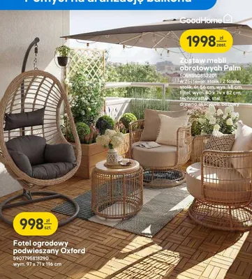 Fotel ogrodowy podwieszany Oxford promocja w Castorama