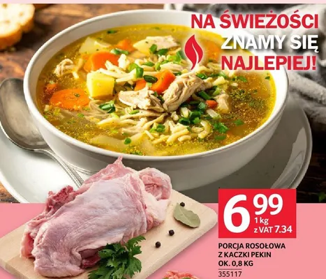 Porcja rosołowa z kaczki pekin ok. 0.8 KG promocja w Selgros