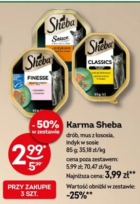 Karma Sheba drób, mus z łososia, indyk w sosie promocja w Żabka