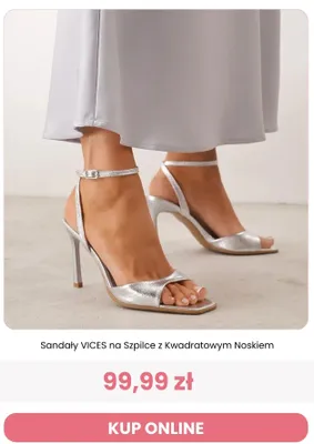 Sandały VICES na Szpilce z Kwadratowym Noskiem promocja w Renee