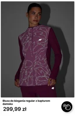 Bluza do biegania regular z kapturem damska 4F promocja w 4F