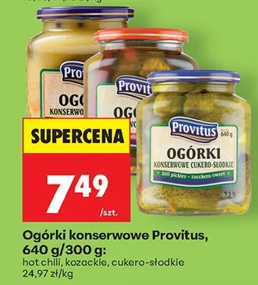 Ogórki konserwowe cukero-słodkie promocja w Biedronka