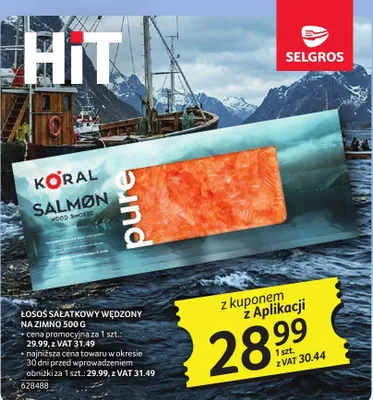 Łosoś sałatkowy wędzony na zimno Koral Salmon promocja w Selgros