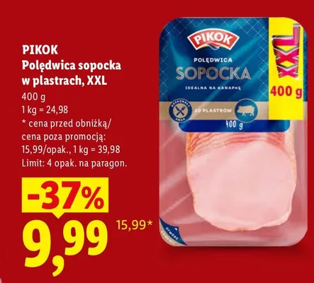 Polędwica sopocka w plastrach XXL Pikok promocja w Lidl