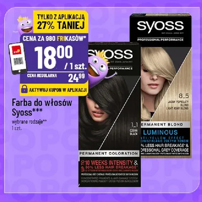 Farba do włosów Syoss Permanent Coloration 1-1 Czarny promocja w POLOmarket