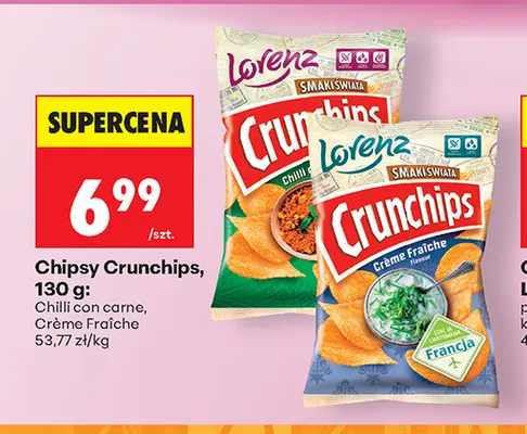 Chipsy Crunchips Crème Fraîche Lorenz promocja w Biedronka