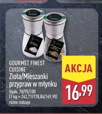 Mieszanki przypraw w młynku Gourmet Finest Cuisine promocja w Aldi