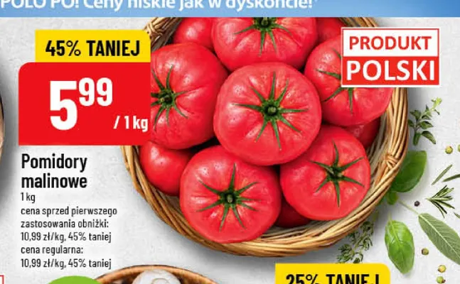 Pomidory malinowe promocja w POLOmarket