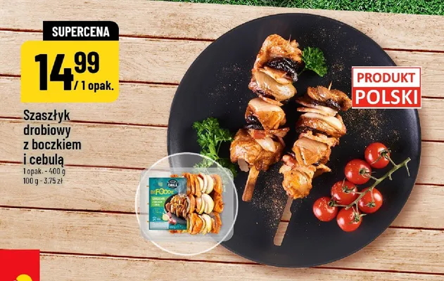 Szaszłyk drobiowy z boczkiem i cebulą promocja w POLOmarket
