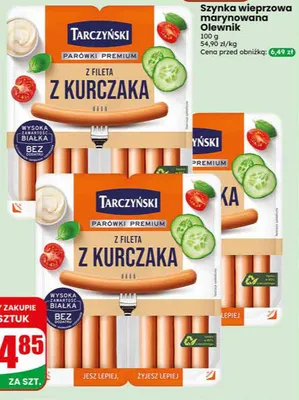 Parówki z fileta z kurczaka Tarczyński promocja w Dino