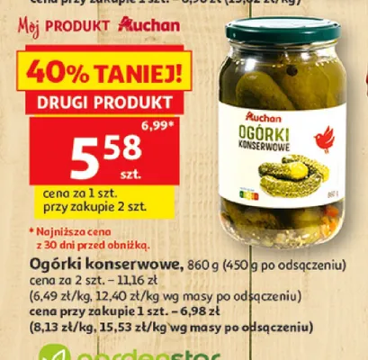 Ogórki konserwowe Auchan promocja w Auchan
