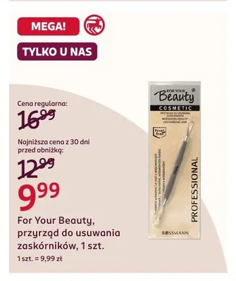 Przyrząd do usuwania zaskórników For Your Beauty Professional promocja w Rossmann