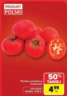 Pomidory malinowe polskie promocja w Carrefour