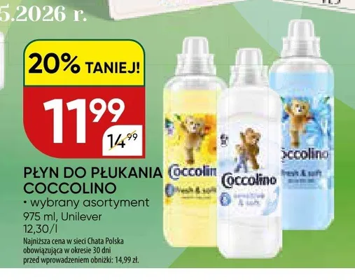 Płyn do płukania Coccolino promocja w Chata Polska