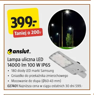 Lampa uliczna LED Anslut promocja w Jula