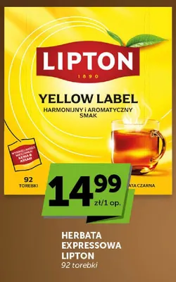 Herbata expressowa czarna Lipton Yellow Label promocja w Groszek