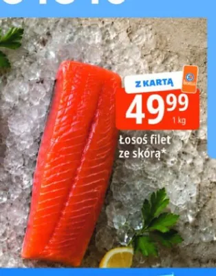 Łosoś filet ze skórą promocja w Leclerc