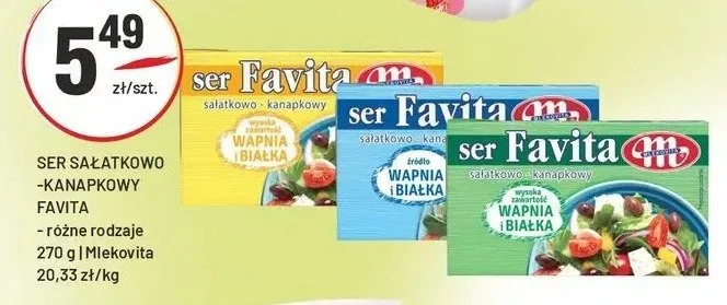 Ser sałatkowo-kanapkowy Favita Mlekovita promocja w Sedal