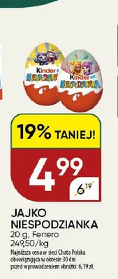 Jajko Niespodzianka Kinder promocja w Chata Polska