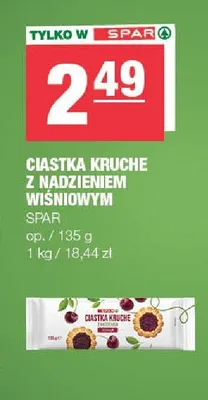 Ciastka kruche z nadzieniem wiśniowym promocja w SPAR